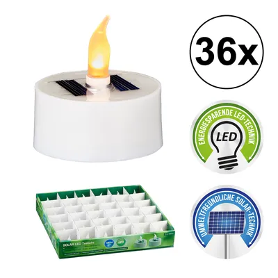 Produktbild von 36er Display Solar Teelichter 5,5cmD - Deko - Solar