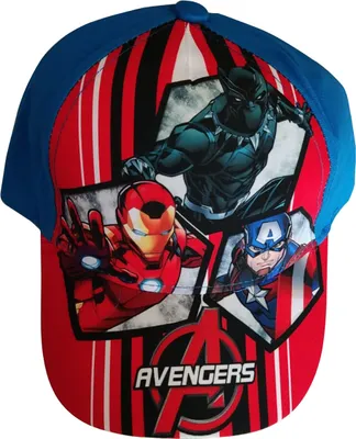 Produktbild von Marvel Avengers Kappe Mütze Iron Man Black Panther Captain America für Kinder Blau Gr. 54