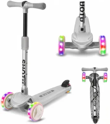 Productafbeelding van Suotu Kinderroller, grijs – lichte driewieler voor kinderen met verstelbaar stuur en achterrem | Aluminium kinderroller voor jongens en meisjes vanaf 3 jaar