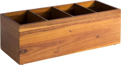 Produktbild von APS 11649 Holzbox WOODY, 36 x 14 cm, Höhe 12,5 cm, 4 Fächer je 12,5 x 8 cm, Akazienholz