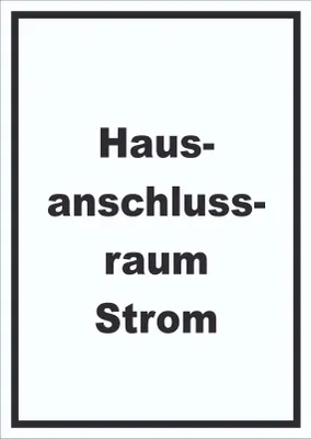 Produktbild von Hausanschlussraum Strom Schild mit Text HAR hochkant A1 (594x841mm)