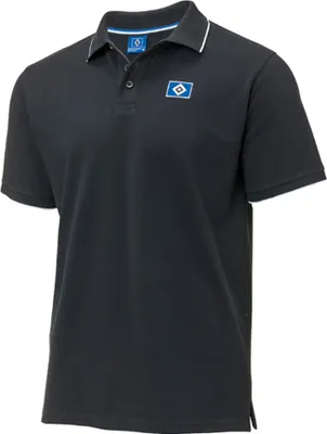 Produktbild von Offizielles HSV Poloshirt schwarz aus 100% Baumwolle mit gestickter HSV Raute auf der Brust
