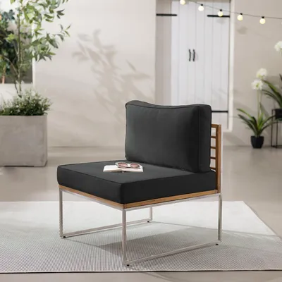 Produktbild von home24 Loungesessel - Webstoff / Teak Massiv