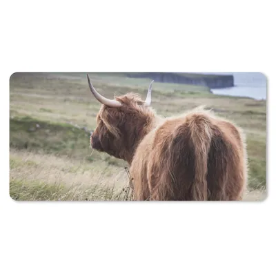 Produktbild von MuchoWow® Mauspad Mousepad Schottische Highlander - Natur - Meer 60x30 cm - Mousepads - Maus Mat - Pad - Mausunterlage - Nachhaltig