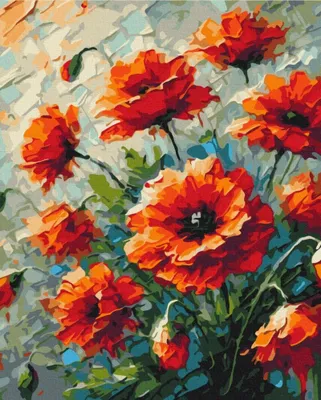 Image de Peinture par numéros BRUSHME 40 x 50 cm Coquelicots