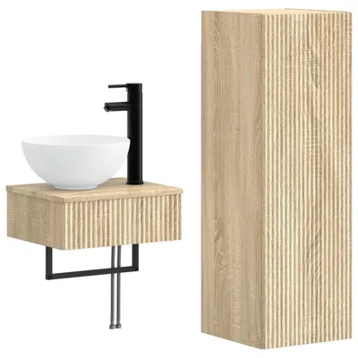 Obrázok produktu pre vidaXL Súprava kúpeľňových nábytkových prvkov, 2 kusy, Imitácia Sonoma, 33 x 34,5 x 100 cm