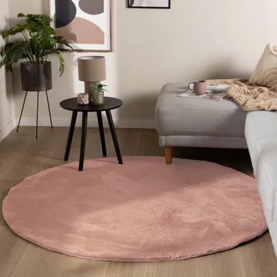 Zdjęcie produktu dla Volero - Okrągły dywan z niskim włosiem – Cozy Różowy - Ø 80cm