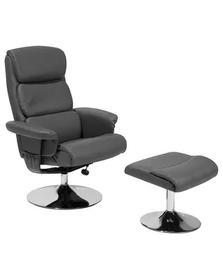 Produktbild von BELIANI Massagesessel mit Fußhocker Grau Kunstleder Drehbar Heizfunktion Liegefunktion Timer Fernbedienung Modern für Büro Arbeitszimmer