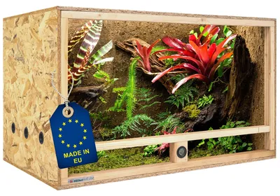Holz-Terrarium 120x60x60 cm, Seitenbelüftung, Hygrometer