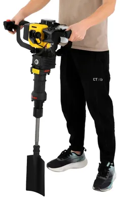 Produktbild von Tragbarer Erdbohrer/Pfahlbohrer - Handgeführt benzinbetrieben - 1250 W - 2-Takt - Handstart - Luftgekühlt - - Gelb/Schwarz