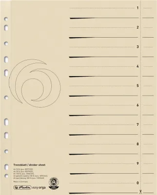 Produktbild von Herlitz Trennblatt     A4 Manilakarton chamois  50er Packung