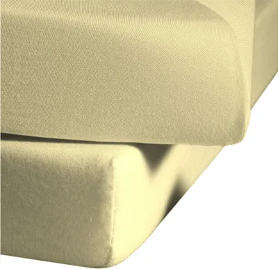 Produktbild von Fleuresse Fein-Jersey Spannbetttuch Bettlaken 180 x 200 cm - 200 x 200 cm Elasthan 215 champagner
