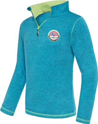 Zdjęcie produktu dla Nebulus polarowy sweter męski JIMI, ciepły polarowy sweter, sweter z polaru z zamkiem błyskawicznym, P5215 - mężczyźni, turkusowo-limonkowy, XXL