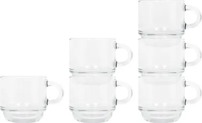 Image de LAV Cozy Tasses à espresso en verre, empilables, 90 ml, 6 pièces