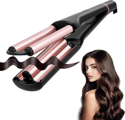 Productafbeelding van 4-in-1 Golftang voor Haar 19/25/28/32 mm - Krultang met LCD-Display en 4 Instelbare Temperaturen 160-210 °C - Voor Natuurlijke Golven en