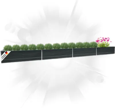 Produktbild von DELUKE® Hochbeet für Garten OSKAR Anthrazit | 600x80x45cm | Verzinkter Stahl | Wetterfest | Gartenbeet Kräuterbeet Blumenbeet Beet hoch Frühbeet für Garten Gemüsebeet