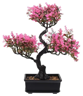 Produktbild von Künstlicher Bonsai im Topf, realistische künstliche Topfpflanze für Wohnzimmer, Büro und Küche, pflegeleichte Kunstpflanze als Dekoration.