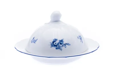 Obrázek produktu pro Thun 1794 Rose, máslenka kulatá, porcelán, modré růže, Thun