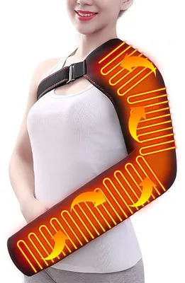 Produktbild von Schulter Massagegerät mit Wärme, 3 Vibrations- & Heizstufen, Timer, verstellbar, 2m Kabel – Heizkissen & Massagepad für Schulter, Arm & Ellenbogen
