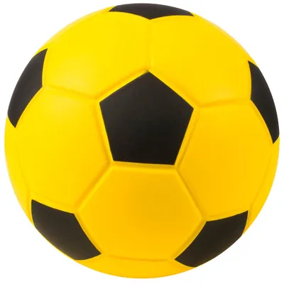 Produktbild von Sport-Thieme Weichschaumball "PU-Fußball", Gelb-Schwarz, 20 cm