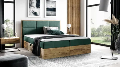 Produktbild von Boxspringbett CHANTELLE 2 – 180x200, Grün + GRATIS Topper