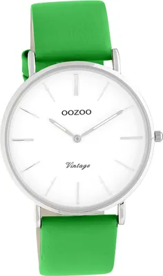 Produktbild von Oozoo Leder Damen Uhr Analog Quarzuhr Armband grün Vintage Series D2UOC20303