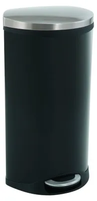 Image de EKO - Shell Bin Poubelle à pédale 30 litres - steel Plastic - Noir