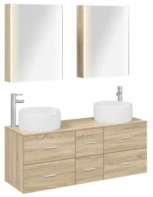 Obrázek produktu pro Sada koupelnového nábytku 5 pcs Dub sonoma