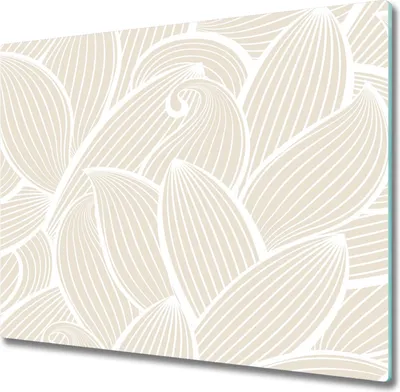 Produktbild von Glas Herdabdeckplatte 60x52 cm Spritzschutz Glasabdeckplatte Schneidebrett Blätter Muster