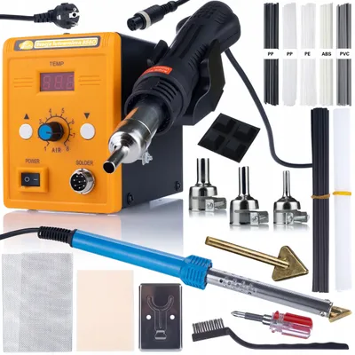 Image de Rosfix Kit 858D – Station de Soudage à Air Chaud | 700 W, Contrôle de Température 100-500 °C, avec 3 Buses + Fer à Souder Blue Lark 80 W