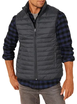 Produktbild von A. Essentials Herren Leichte, Wasserbeständige Pufferweste, Verstaubar, Schw