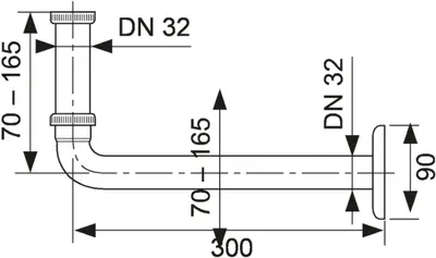 Zdjęcie produktu dla TECEprofil Anschlussbogen für UP- Geruchverschluß, 11/4 xDN32