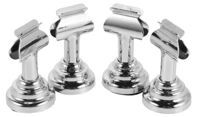 Metallene Tischkartenhalter, 4 Stück, silber, 4,5 cm
