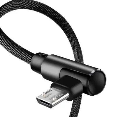 Produktbild von Nylon Micro-USB Ladekabel 90° Winkelkabel 3 meter  Micro-USB Ladekabel Datenkabel