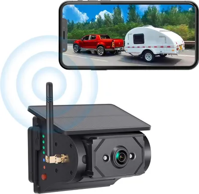 Produktbild von WLAN Rückfahrkamera kabellos mit Solar, magnetische 1080P HD Kamera für Wohnmobil, Anhänger & Camper, einfache Installation ohne Bohren