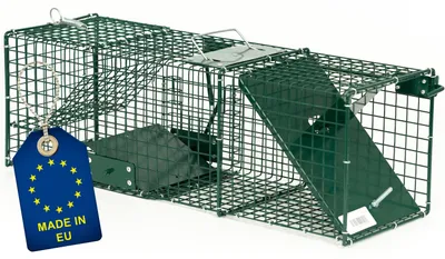 Produktbild von ITA Lebendfalle 6017 60x20x20 cm - Wetterfeste & Zuverlässige Falle für Kleintiere wie Marder und Ratten - Rattenfalle Marderfalle - Fertig Montiert, Bissschutz, Tragegriff