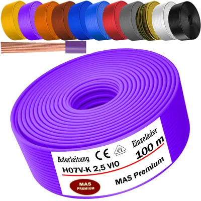 Obrázok produktu pre 100 m žilový kábel H07 V-K VIO 1x2,5 mm² fialový (fialový) jednožilový flexibilný