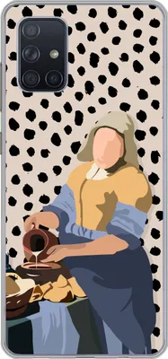 Produktbild von MuchoWow® Handyhülle Schutzhülle Hülle für Telefoonhoesje Samsung Galaxy A51 Alte Meister - Milchmädchen - Tupfen - Vintage Silikon Softcase Handy Hülle - Schutzabdeckung