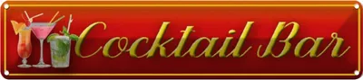 Produktbild von vianmo Blechschild 10x46 cm Alkohol Cocktail Bar Kneipe Pub Küche