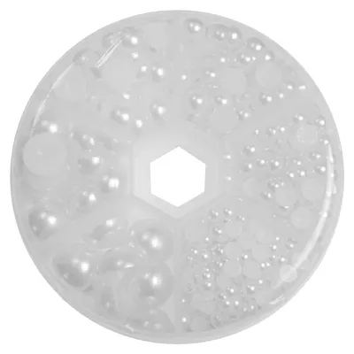 Produktbild von 1 Box / 690 Schmucksteine Cabochons Klebesteine Kuppel 412x26mm, Farbwahl, Farbe:weiß