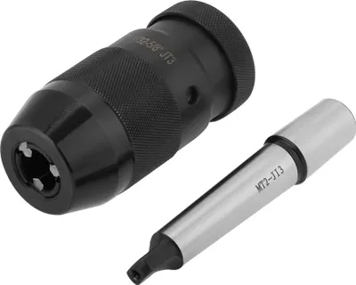 Imagen del producto de Mandril de sujeción rápida autotrabante para taladro y torno, fabricado en acero 45#, con capacidad de 1 a 16 mm y con cono MT2-JT3