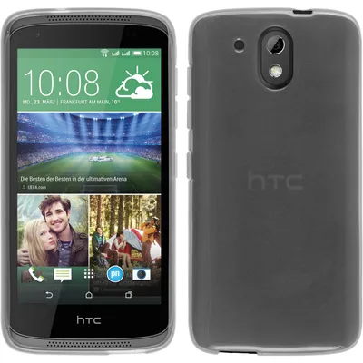 Produktbild von PhoneNatic Case kompatibel mit HTC Desire 526G+ - weiß Silikon Hülle transparent + 2 Schutzfolien