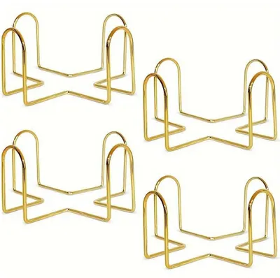 4er-Set eiserne Untersetzer, gold, dekorativ, 1x1 cm