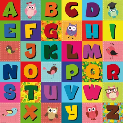 Produktbild von Schule Kunstdruck Bild - Vogelalphabet (100 x 100 cm)
