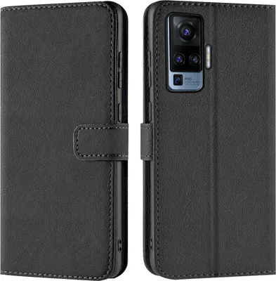 Produktbild von Conie Klapp Tasche für Vivo X51 5G Kartenfach Rundumschutz Hülle in Schwarz