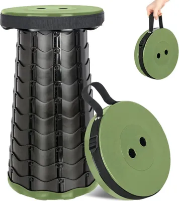 Produktbild von Famanu Faltbare und tragbare teleskopische Hocker für Outdoor-Aktivitäten - ideal zum Campen, Angeln, im Garten und für BBQs - mit verstellbarer Höhe