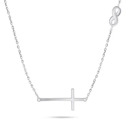 Produktbild von Damen Silber Kreuz Halskette NCL89W