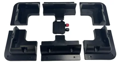 Solarmodul-Montageset, 7-teilig, ABS, schwarz, für Flachdächer