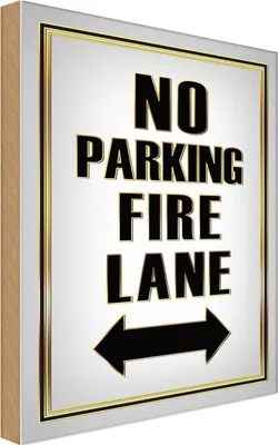 Produktbild von vianmo Holzschild 30x20 cm No Parking fire lane left right Parkplatzschild