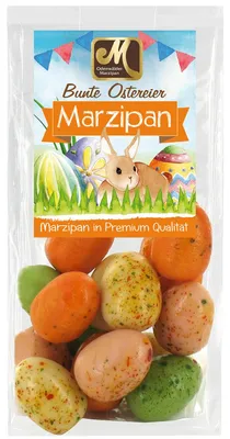 Productafbeelding van Odenwälder Marzipan: Gekleurde marzipaneieren voor Pasen, "Eili", edelmarzipan, 150g